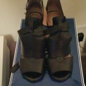 Seychelles Black Peep-Toe Heels